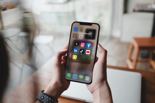 social media icon on iphone screen